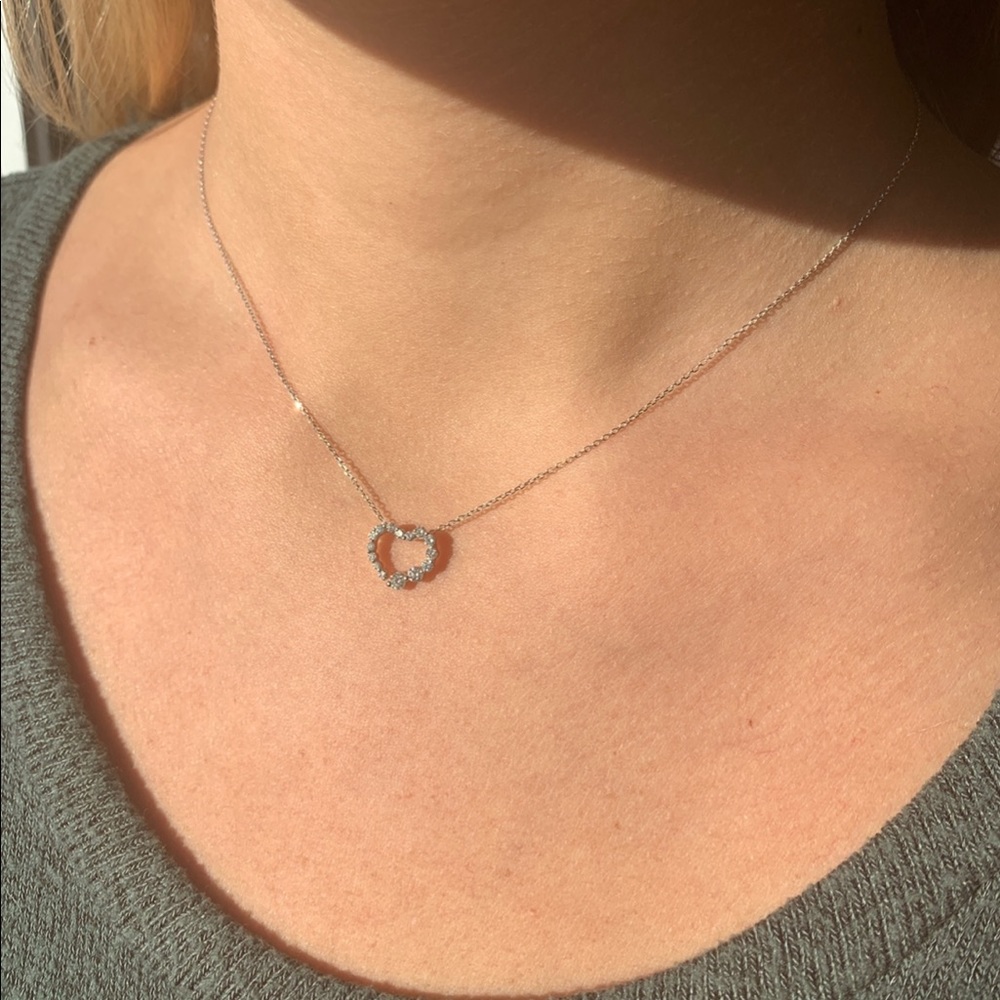 Staircase diamond heart necklace - Picture 6 of 6